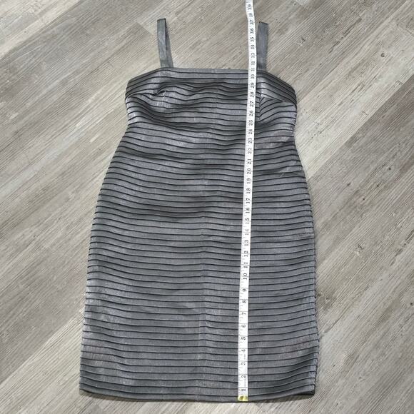 R&M Richards Silver Spaghetti Strap Midi Evening Dress & Matching Blazer 2 Piece - Picture 8 of 10